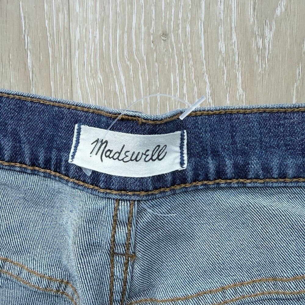 Madewell High-Rise Denim Shorts Sz 31 Raw Hem Medium Wash Cut Offs Coastal Boho - Picture 3 of 8
